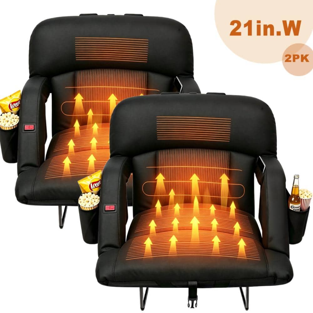 Heated Stadium Seat with/ Back Support, 4.3 in. Sofa-Style Cushion, Dual Zone Heating, Reclining Folding Chair price history on PriceWatchPro