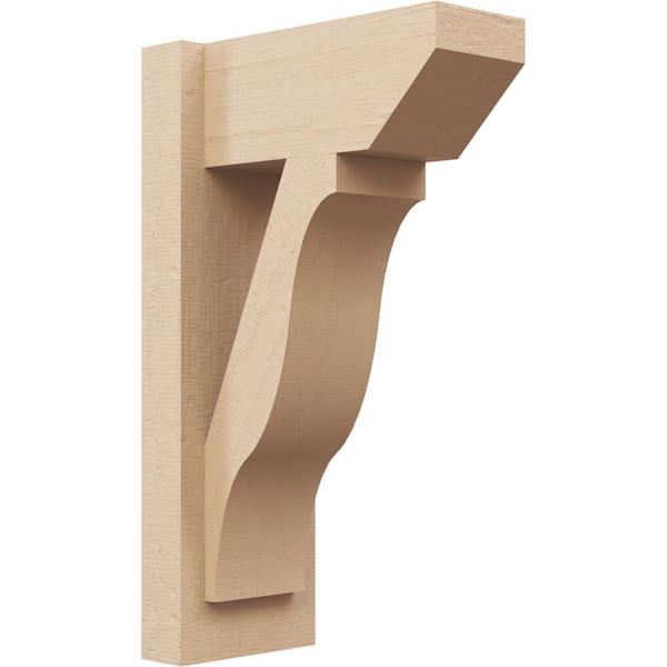 Ekena Millwork 6 in. x 20 in. x 12 in. Funston Slat Rough Cedar Woodgrain Timberthane Polyurethane Outlooker, Primed Tan