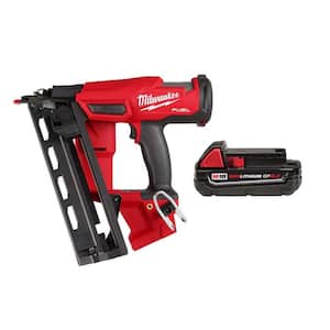 M18 FUEL 18 Volt Brushless Cordless Gen II 16-Gauge Angled Finish Nailer Tool Only & M18 18-Volt 2.0 Ah Compact Battery