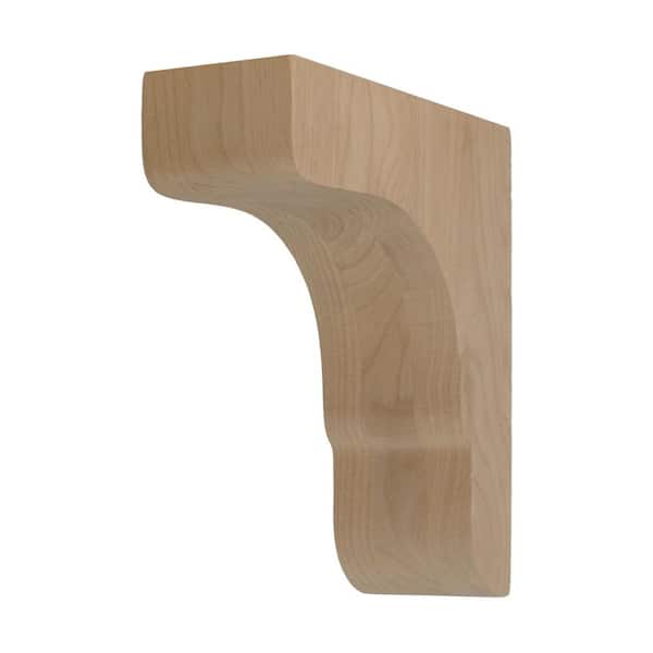 American Pro Decor 3 in x 6 in x 18 in Unfinished North American Alder Wood Traditional Plain Corbel