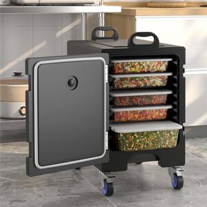 Insulated Food Pan Carrier Quart 5 Full-Size Pan 81 Capacity with Lids and Wheels