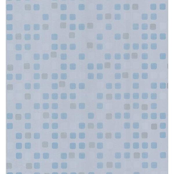 Brewster Simple Space Silver Geometric Seaglass Tiles Wallpaper Sample