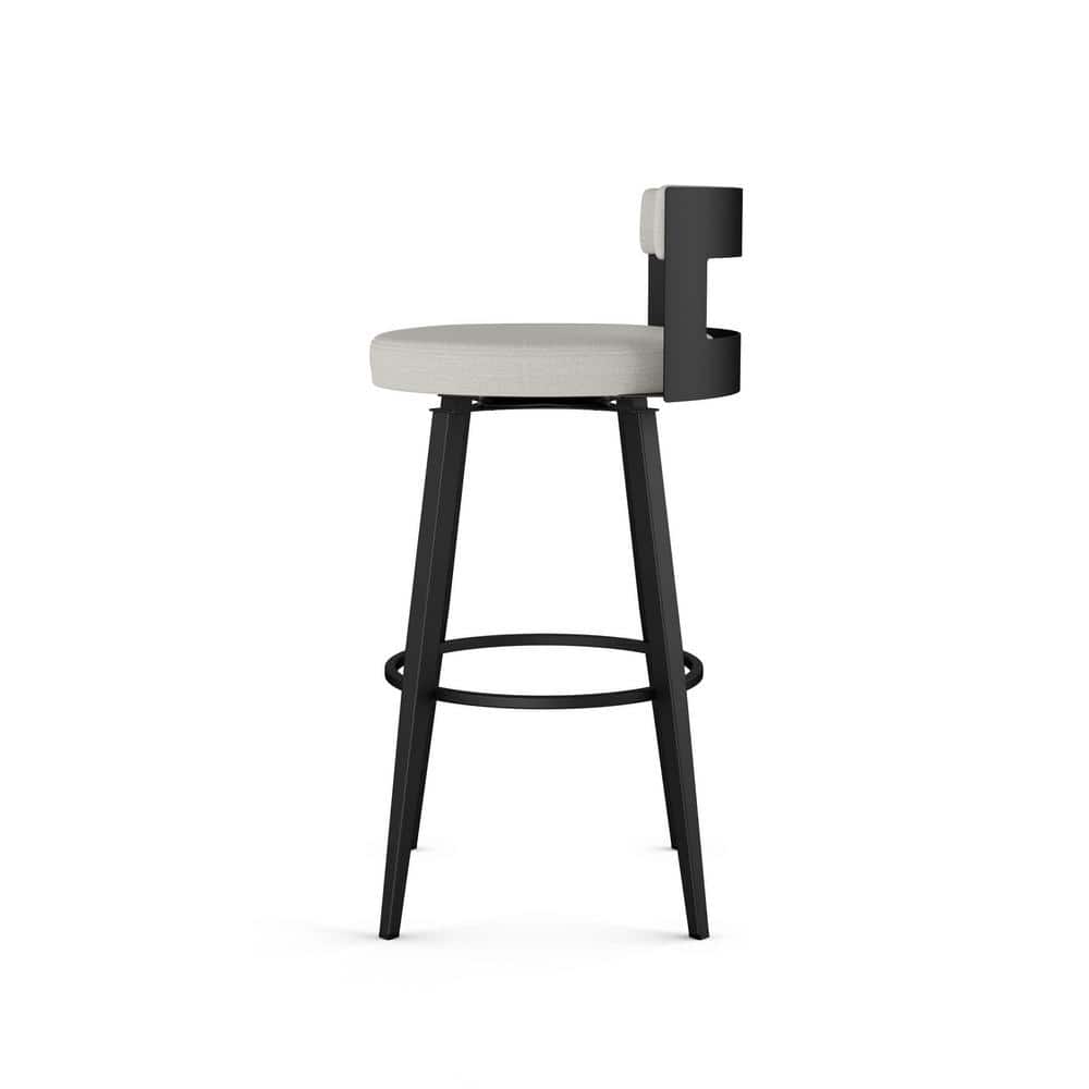 Paramont 26.5" Light Gray/Black Metal Swivel Counter Stool