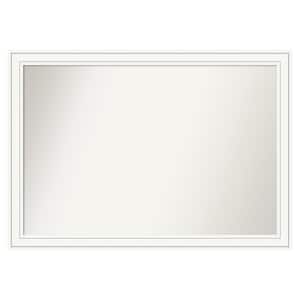 Craftsman White 51 in. x 36 in. Custom Non-Beveled Satin Wood Framed Bathroom Vanity Wall Mirror
