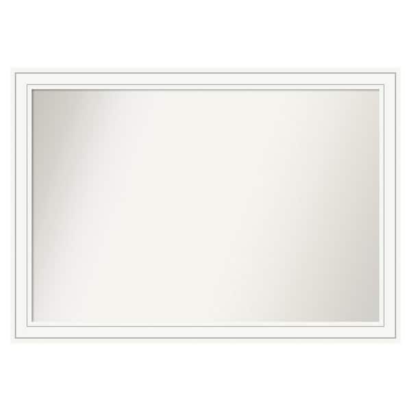 Amanti Art Craftsman White 51 in. x 36 in. Custom Non-Beveled Satin Wood Framed Bathroom Vanity Wall Mirror