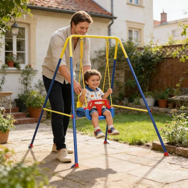 Siavonce Folding Child Swing Set, Toddler Swing Set XMJ-P481650