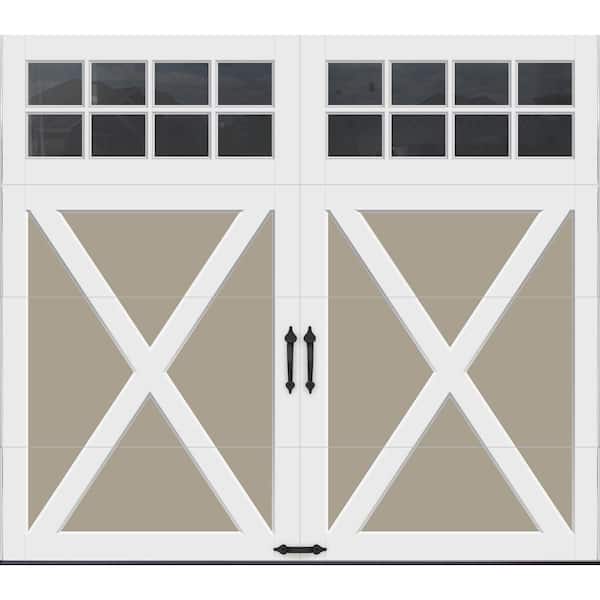 Clopay Coachman X Design 8 ft x 7 ft Insulated 18.4 R-Value  Sandtone Garage Door with SQ24 Windows