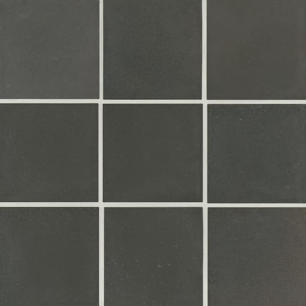 Celine Square 4 in. x 4 in. Matte Black Porcelain Floor and Wall Tile (5.38 sq. ft. /Case)