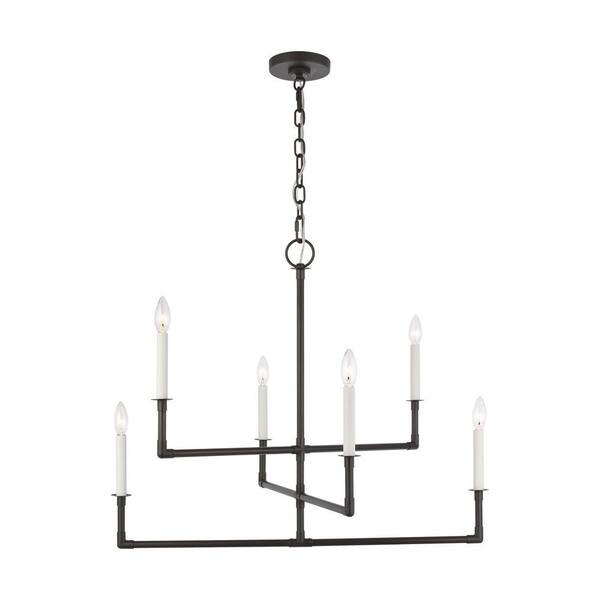 Generation Lighting Bayview 6-Light Aged Iron Medium Candlestick ...