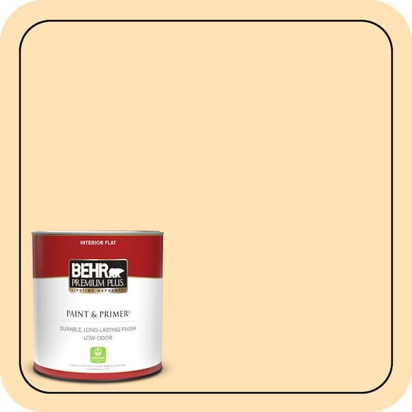BEHR PREMIUM PLUS 1 qt. #CE-04 Peach of Mind Flat Low Odor Interior Paint & Primer