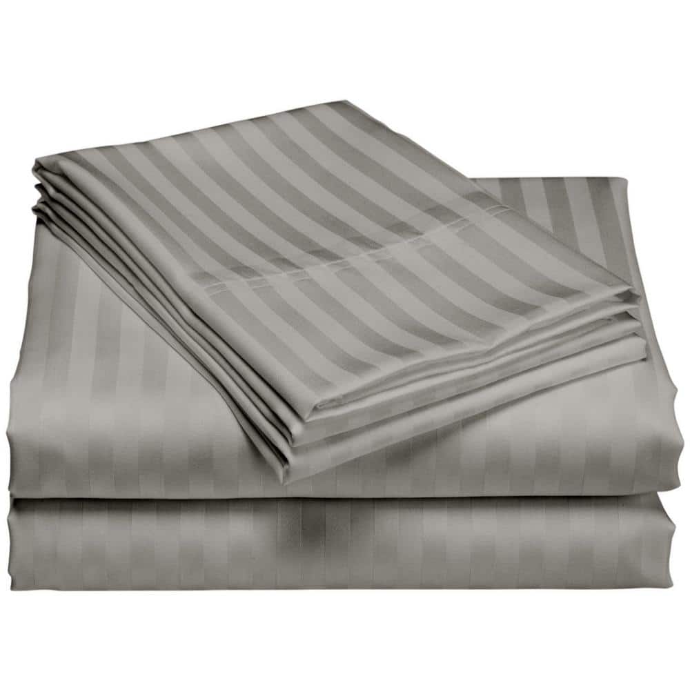 Hotel London 600-Thread Count 100% Cotton Deep Pocket Striped Sheet Set (Tw