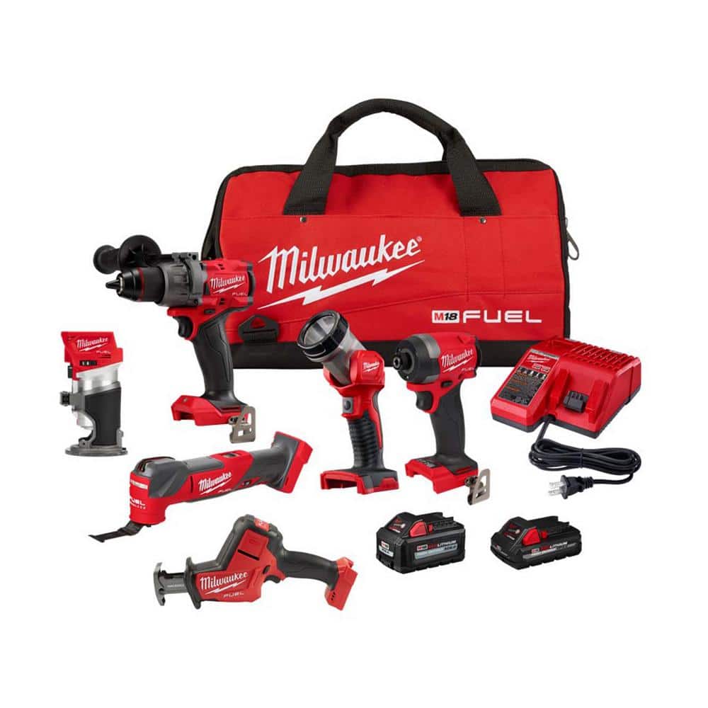 Milwaukee M18 FUEL 18-Volt Lithium-Ion Brushless Cordless Combo Kit (4-Tool) with M18 FUEL Hackzall, Router, and (2) Batteries