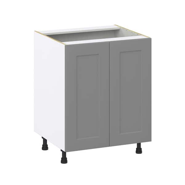 J COLLECTION Roseland 27 in. W x 24 in. D x 34.5 in. H Assembled Shaker Sink Base Kitchen Cabinet in Slate Gray