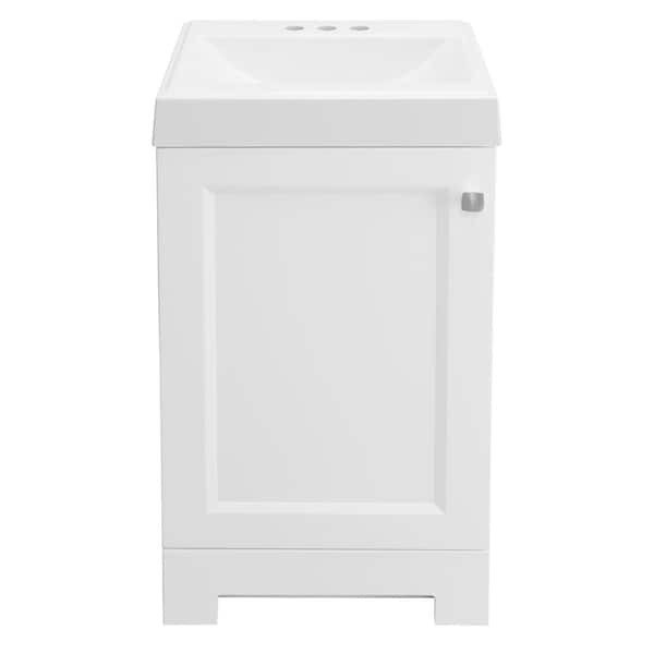 Glacier Bay Shaila 18.5 in. W x 16.25 in. D x 35.06 in. H Single Sink Bath Vanity in White with White Cultured Marble Top