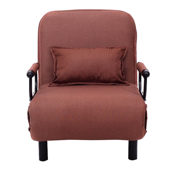 FORCLOVER Coffee Polyester Convertible Recliner