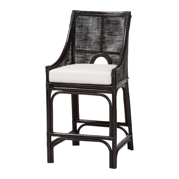 Acton 23.2 in. H Espresso Rattan Counter Stool