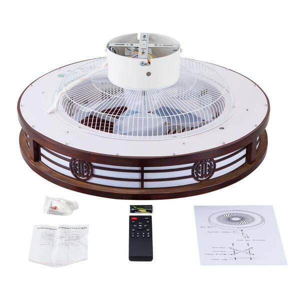 アンファンス家具 OUKANING 20 in. Integrated LED Indoor Reddish Brown Chinese