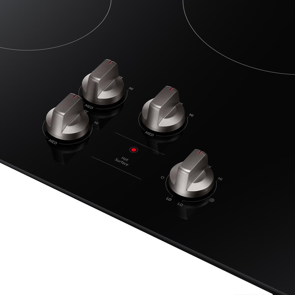 30" Black Ceramic Electric Cooktop with 4 Burners