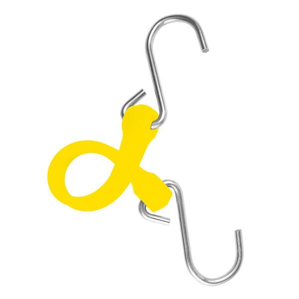 The Perfect Bungee 7 in. EZ-Stretch Polyurethane Bungee Strap with Stainless Steel S-Hooks (Overall Length: 12 in.) in Yellow