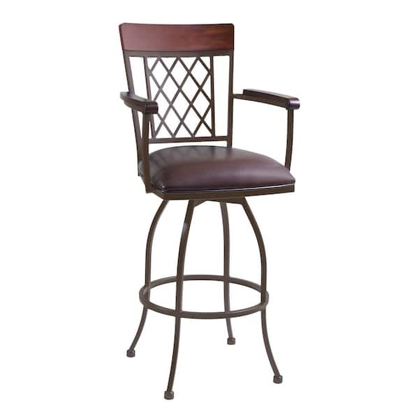 Armen Living Napa 26 in. Brown Bar Stool