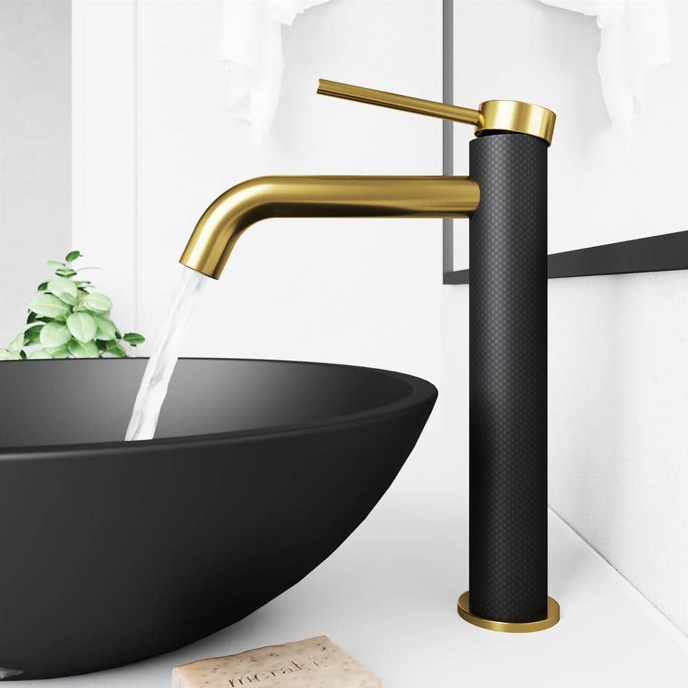 Lexington Matte Gold and Black Single Handle Bathroom Faucet