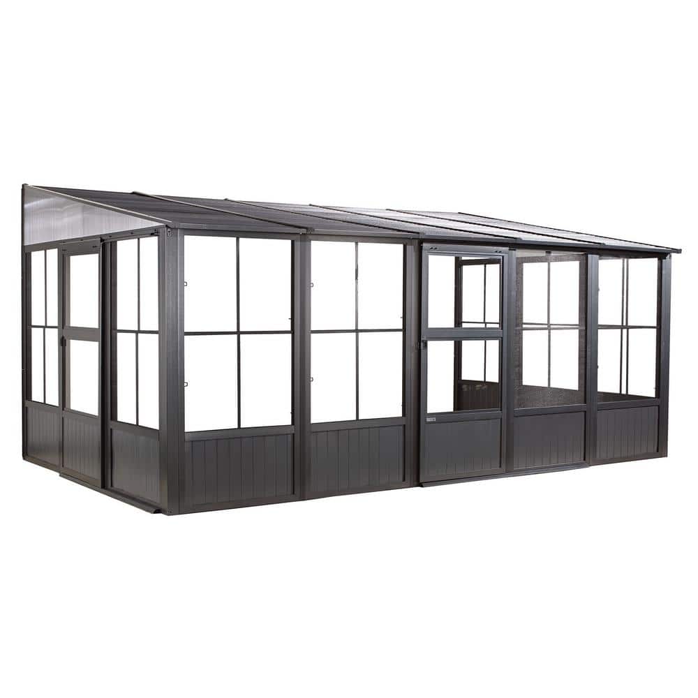 Charleston 10 ft x 10 ft Gray Aluminum and Steel Patio Gazebo