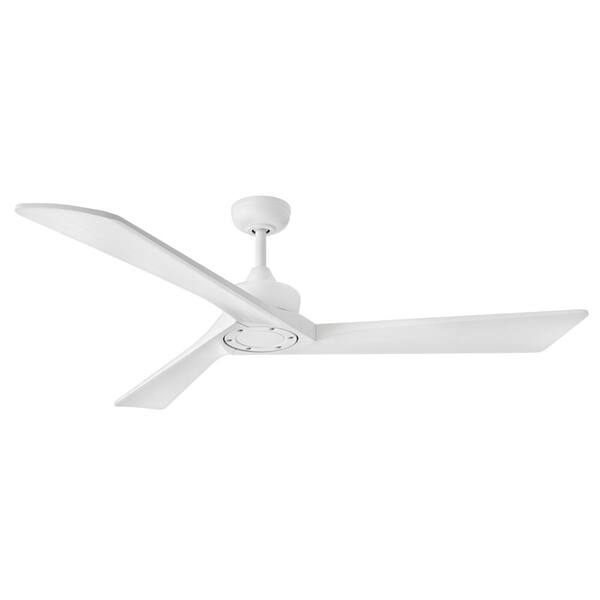 HINKLEY - Sculpt 60.0 in. Indoor/Outdoor Integrated LED Matte White Ceiling Fan with Remote Control