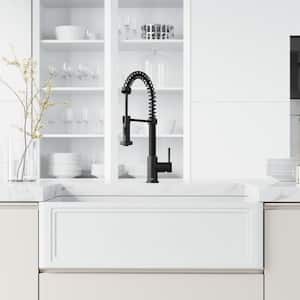 Edison Single Handle Pull-Down Sprayer Kitchen Faucet in Matte Black