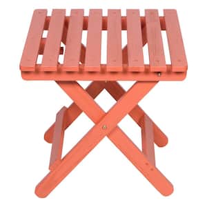 Adirondack Orange Pumpkin Square Wood Outdoor Side Folding Table