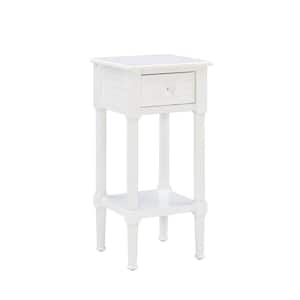 Galena 14 in. W White Rectangle Wood Top End Table