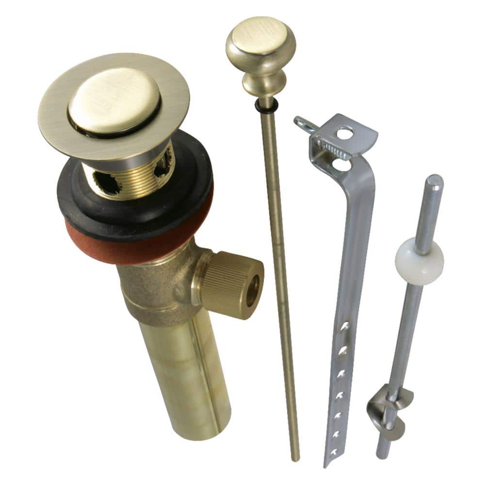 Pop-Up Bathroom Sink Drain with Overflow, Antique Brass price history on PriceWatchPro
