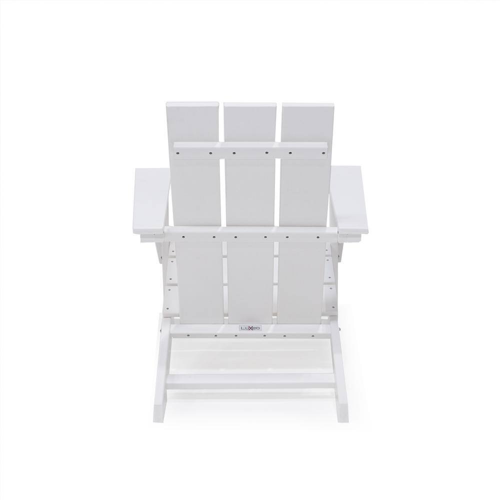 Arcadia White HDPE Outdoor Adirondack Chair Set