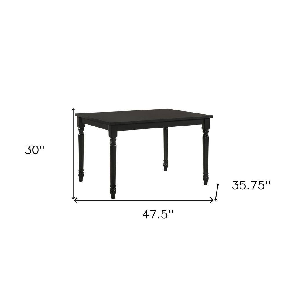 Black Wood 47.5 in. 4 Legs Dining Table Seats 4