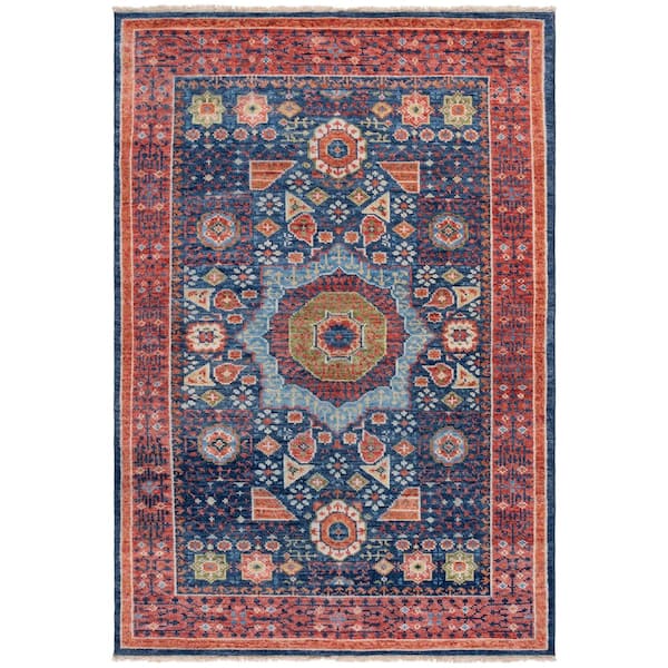 Samarkand 6 X 9 Red/Blue Oriental Area Rug