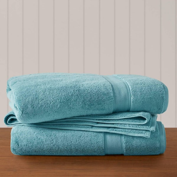 800gsm Aqua 100% Cotton Bath Sheet (Set of 2)