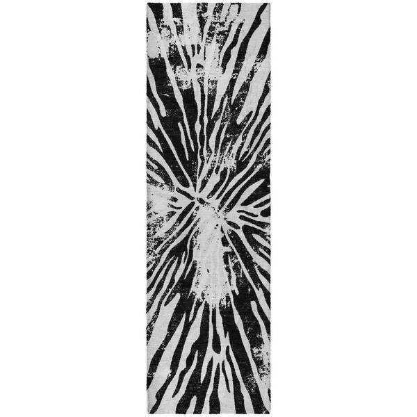 Dream Shag Premium Machine Washable Abstract ADS818 Ivory 2 ft. x 7 ft. Runner Rug