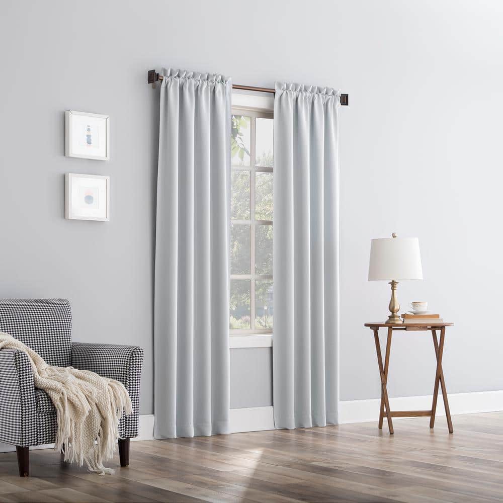 Gray Insulated Blackout Rod Pocket Drapes, 40" x 63"