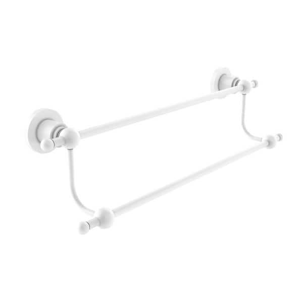 Allied Brass Astor Place Collection 24 in. Wall Mounted Double Towel Bar in Matte White