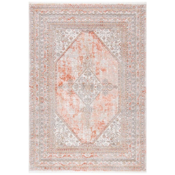 SAFAVIEH Shivan Rose/Gray 5 ft. x 8 ft. Floral Medallion Area Rug