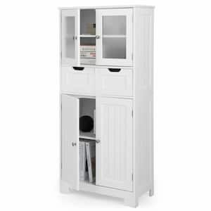 23.5 in. W x 12 in. D x 50.5 in. H Linen Cabinet with Drawer in White