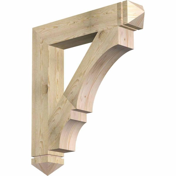 Ekena Millwork 6 in. x 40 in. x 36 in. Douglas Fir Balboa Arts and Crafts Rough Sawn Bracket