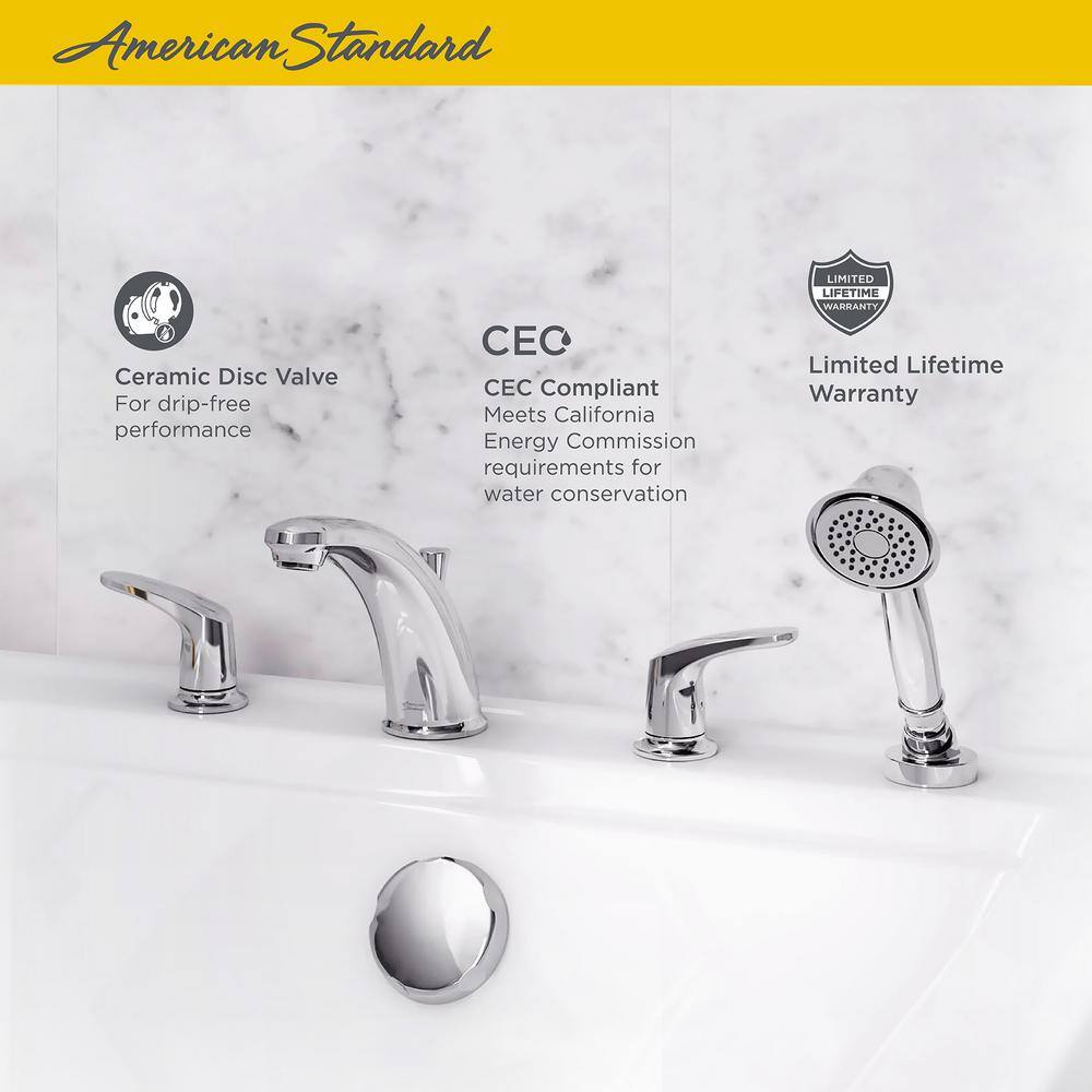 Polished Chrome Roman Tub Faucet with Hand Shower