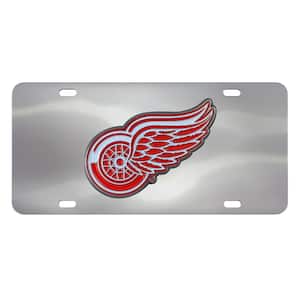 6 in. x 12 in. NHL Detroit Red Wings Stainless Steel Die Cast License Plate