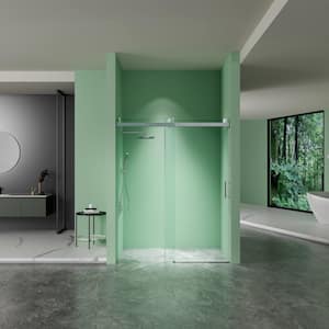 72 in. W x 76 in. H Soft-Close Alcove Frame Shower Door with Tempered Glass