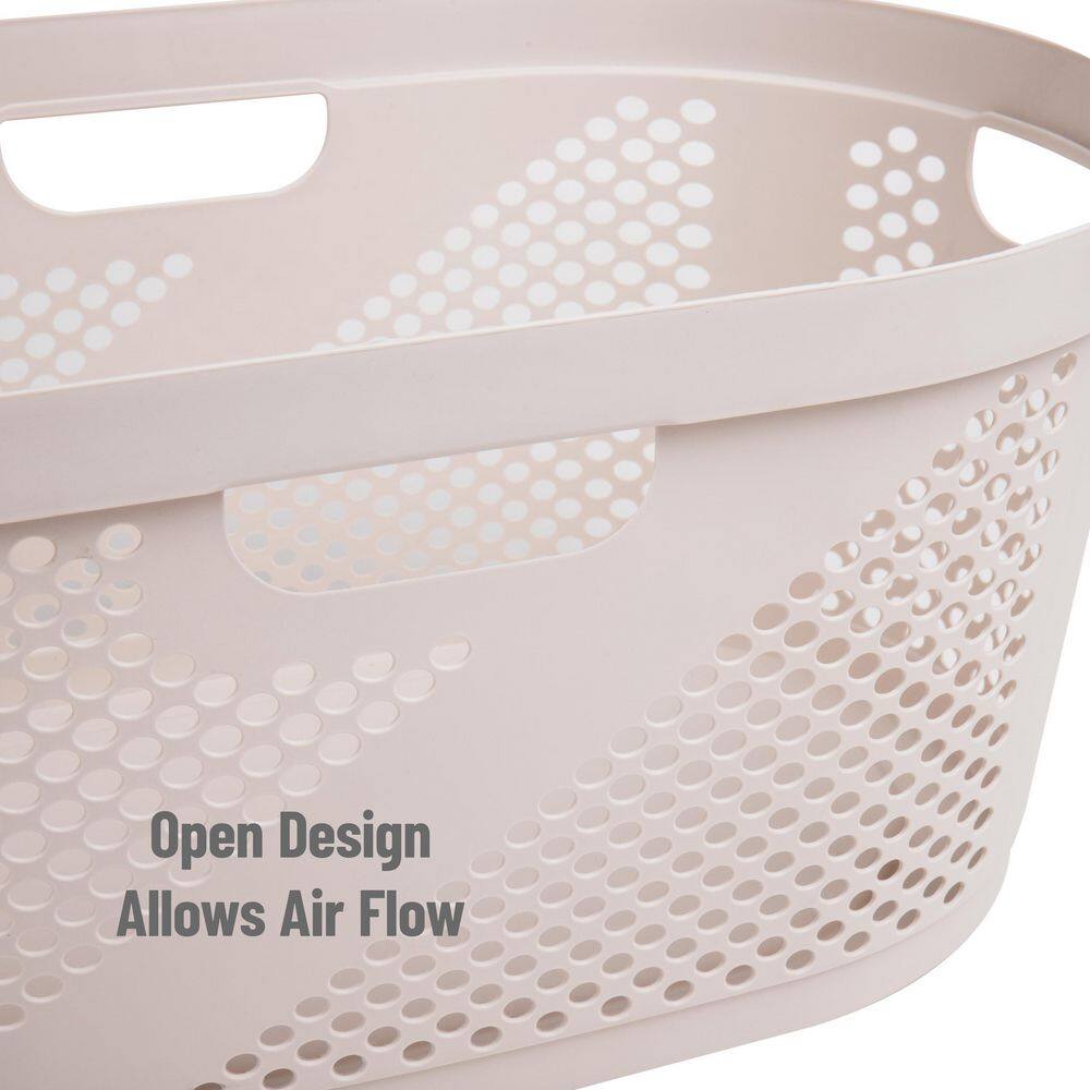 Ivory Plastic Ventilated Laundry Hampers, Set of 2