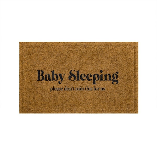 Mohawk Home Baby Sleeping Natural 18 in. x 30 in. Faux Coir Doormat