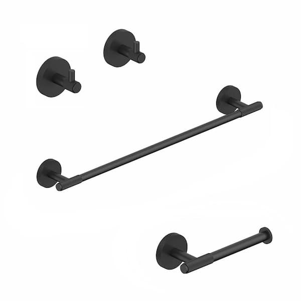 WS Bath Collections Klass 4-Piece Bath Hardware Set with Mounting Hardware in Matte Black