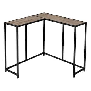 36 in. Dark Taupe Rectangle L Shaped Particle Board Console Table