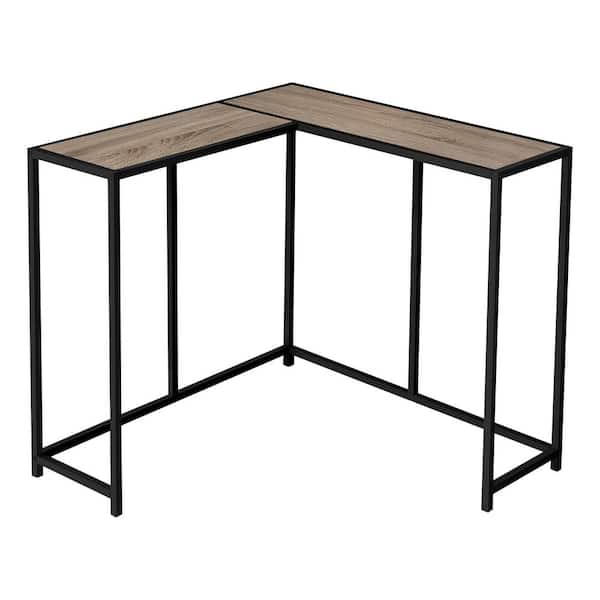 Unbranded 36 in. Dark Taupe Rectangle L Shaped Particle Board Console Table