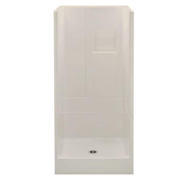 Aquatic Remodeline 36 in. x 36 in. x 72.8 in. 3-Piece Shower Stall Kit with Center Drain in Bone